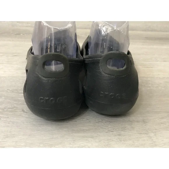 Crocs Black Women's Sandal Black Rubber 10 Slip On Lightweight Comfort Shoes - Picture 4 of 7